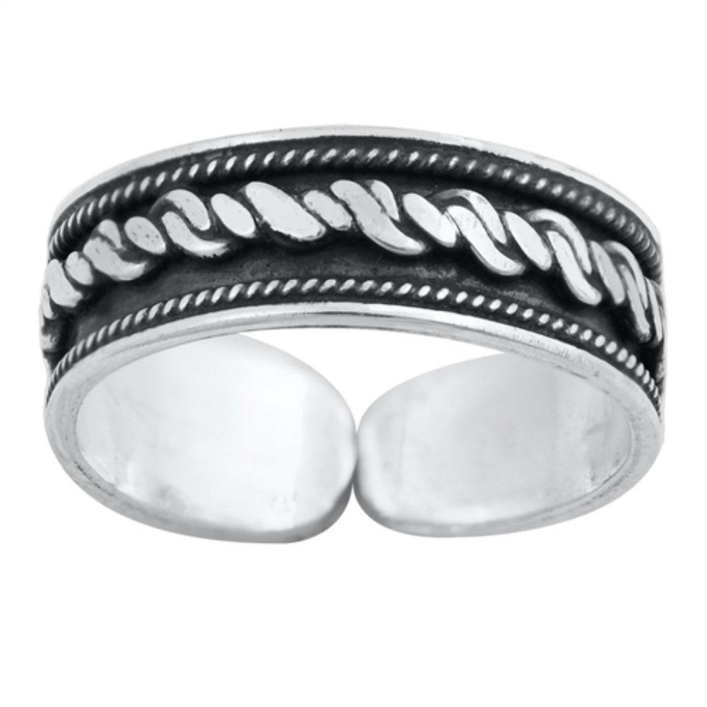 .925 Sterling Silver Bali Design Toe Ring